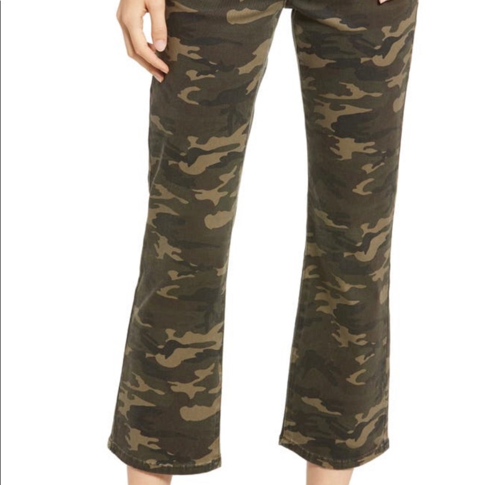 Prosperity Denim Camo Print Crop Flare